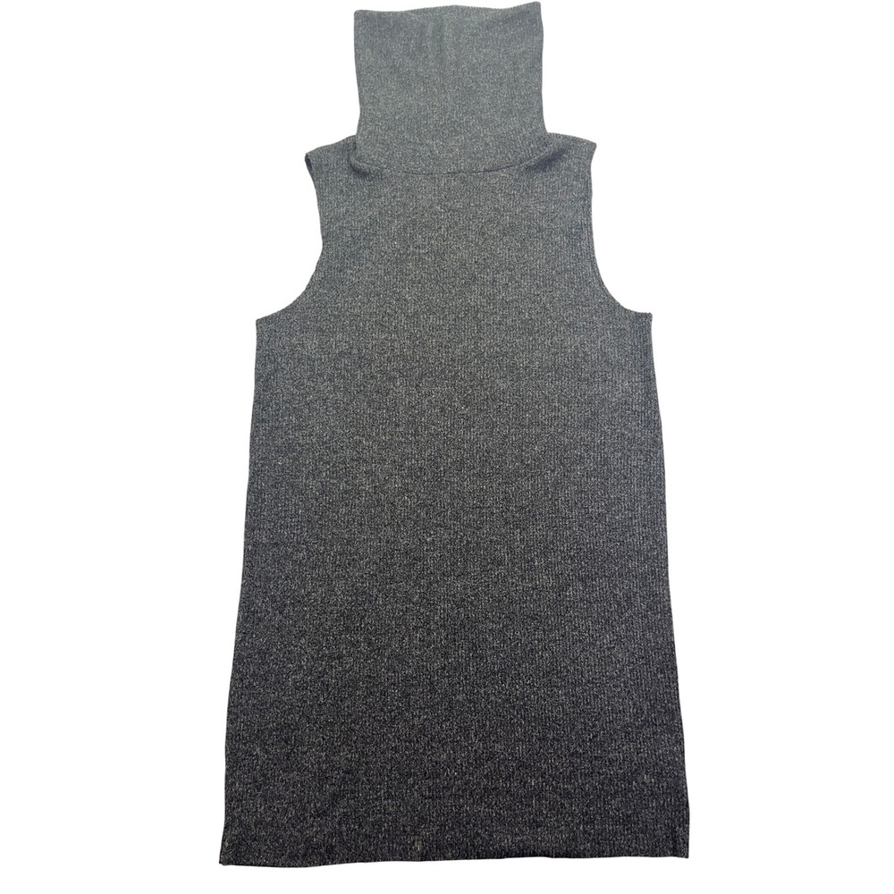 Silence + Noise‎ Sleeveless Turtleneck Sweater Dress Ribbed Knit Gray L